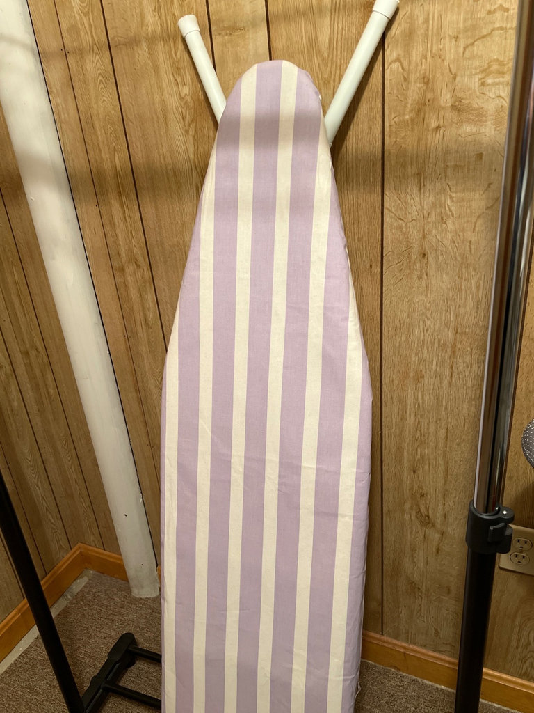 Freestanding ironing board on metal clothes rack - image 5 of 6