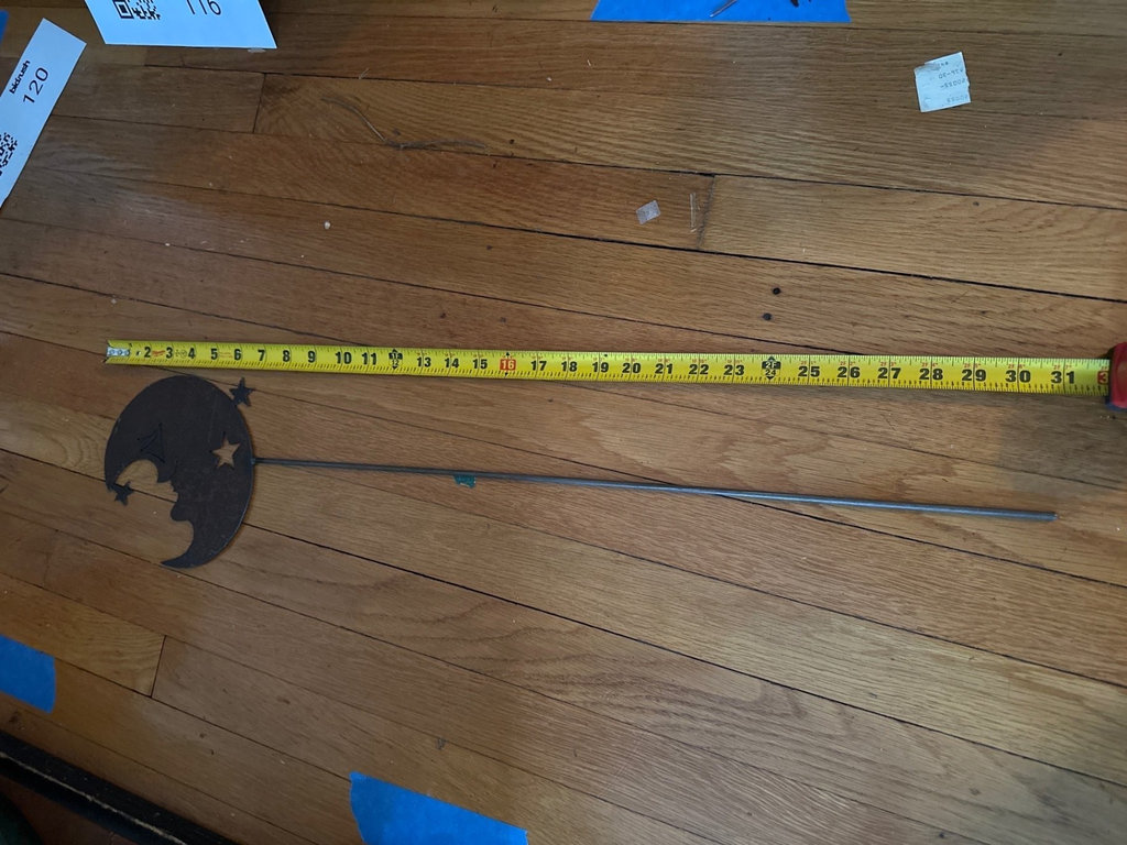 Metal Fireplace tools and crescent moon yard stake - image 2 of 4