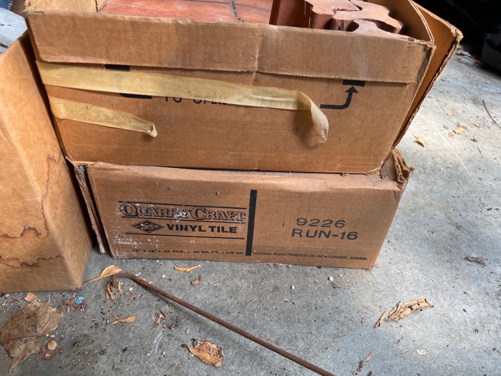 Assorted concrete tiles, stone slabs, and vinyl tile boxes - image 6 of 6