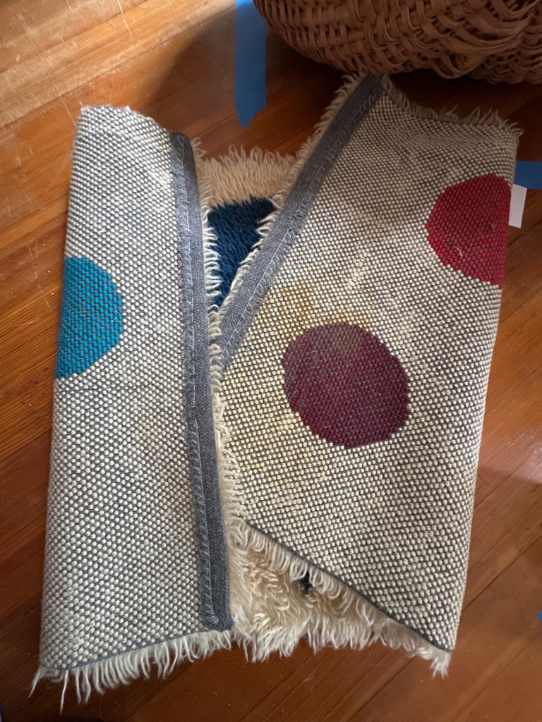 Vintage shaggy area rug, cushion  - image 3 of 6