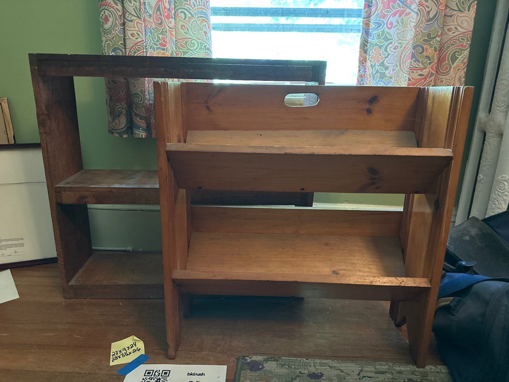 Two-shelf wooden bookcases - image 1 of 6
