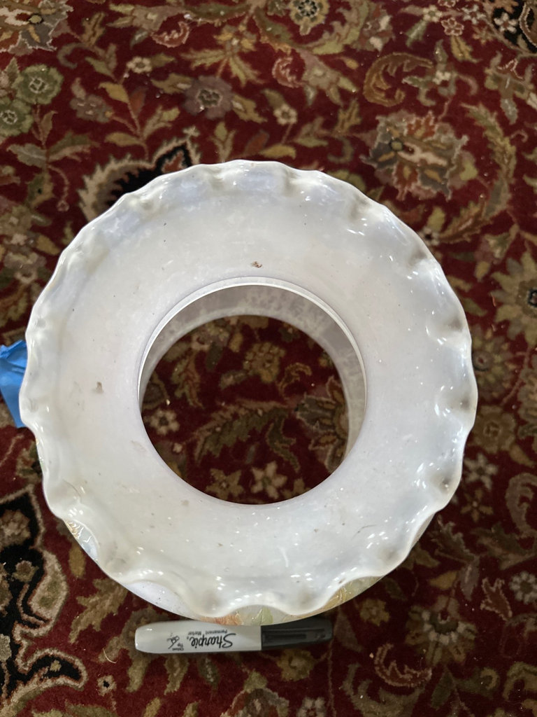 Vintage light cover, ruffled-edge glass lampshade - image 4 of 8