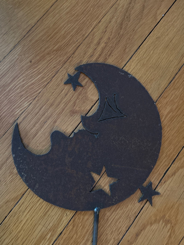 Metal Fireplace tools and crescent moon yard stake - image 4 of 4