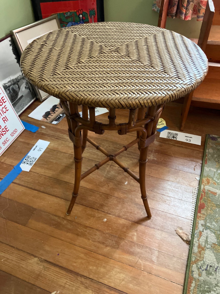 Round Woven Rattan Table - image 1 of 8