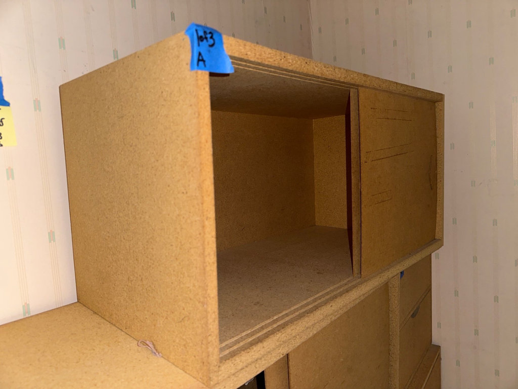 Modular OSB storage cabinet system with drawers and cubbies - image 5 of 8