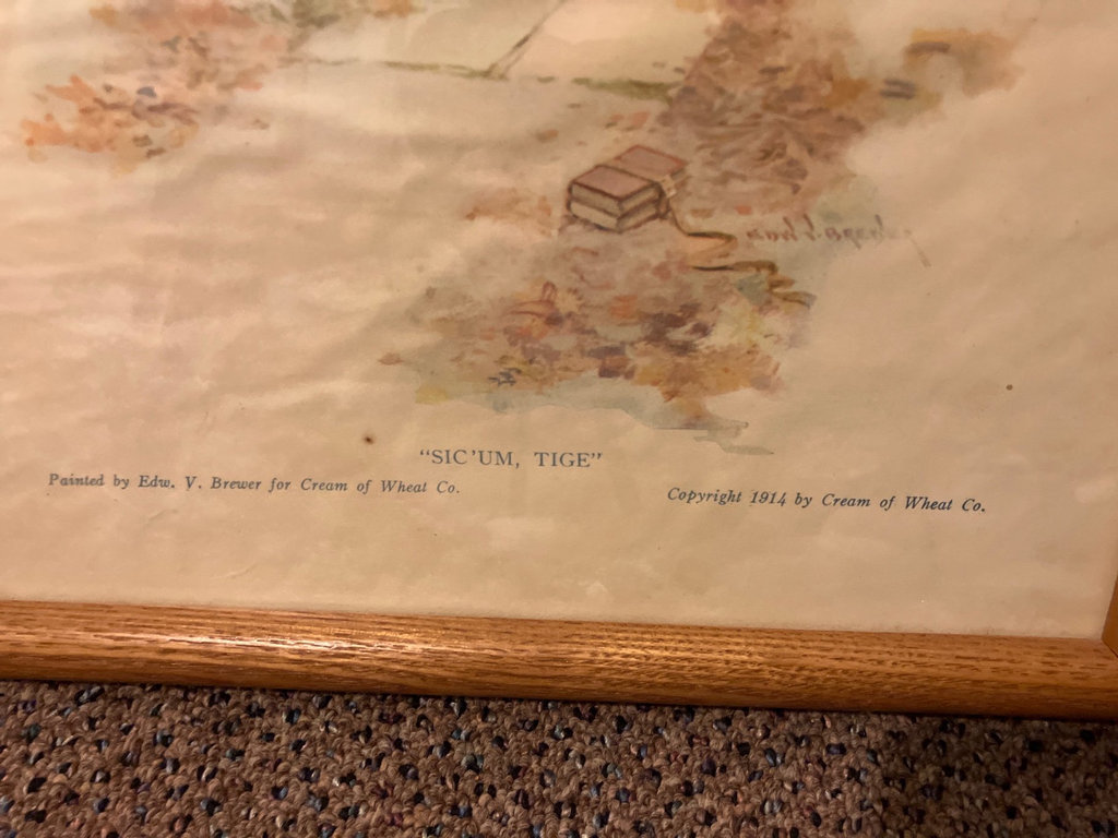 Vintage Cream of Wheat advertising posters in wood frames - image 4 of 8