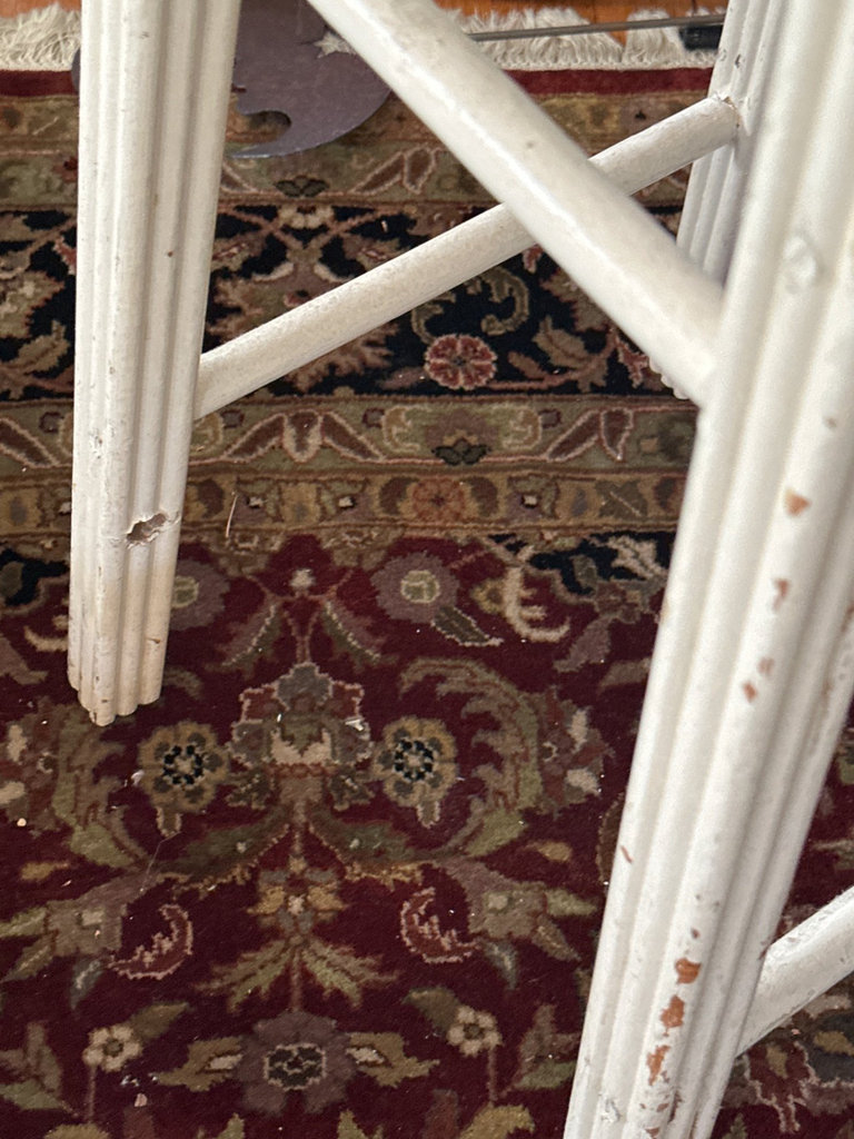 White painted wooden stool - image 3 of 5
