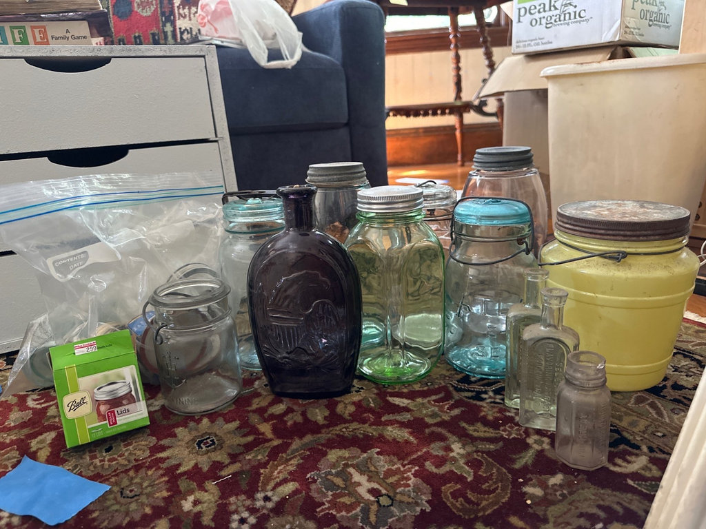 Vintage glass jars, bottles, and canning hardware - image 1 of 10
