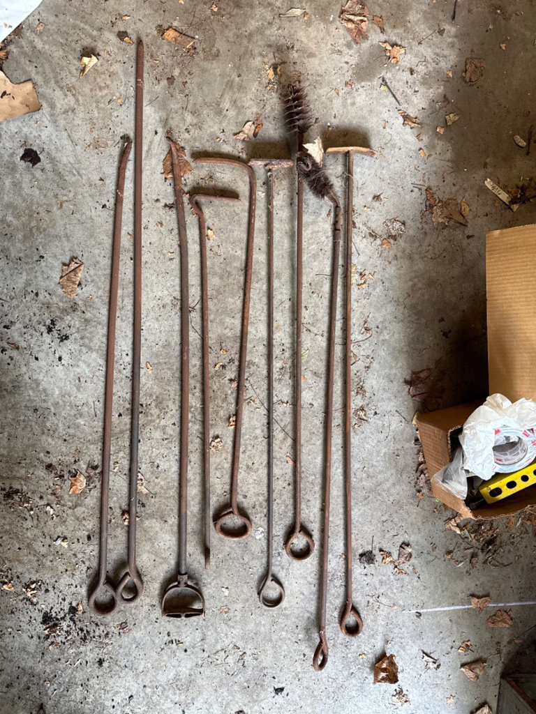 Rusty fireplace and chimney tools - image 1 of 6
