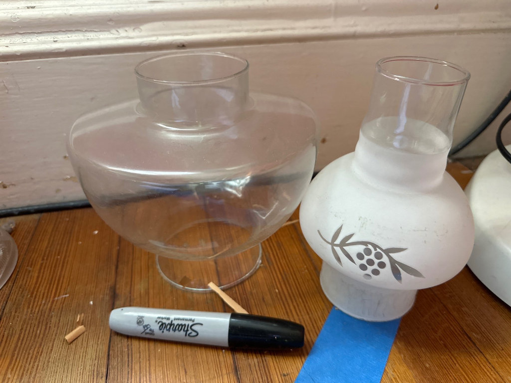 Set of Glass Oil Lamps and Chimneys - image 6 of 6