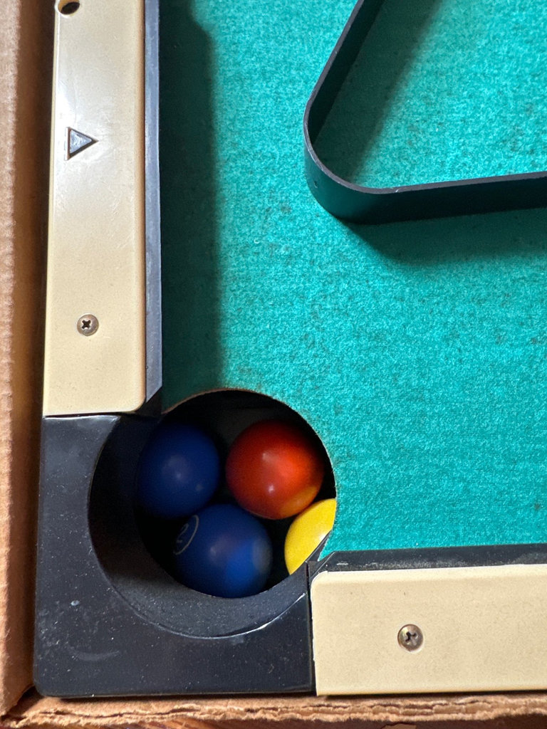 Skittle Pool tabletop game, Erector construction set, and round target game - image 3 of 11