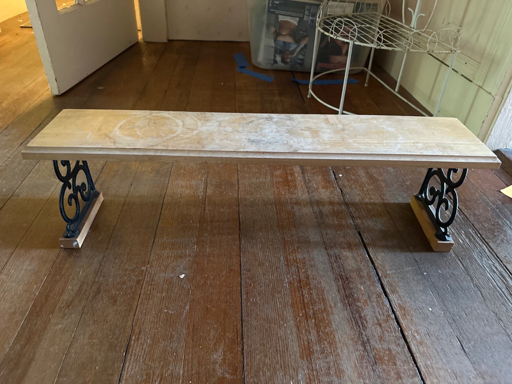 Three-tier metal plant stand and wooden plant shelf  - image 5 of 8