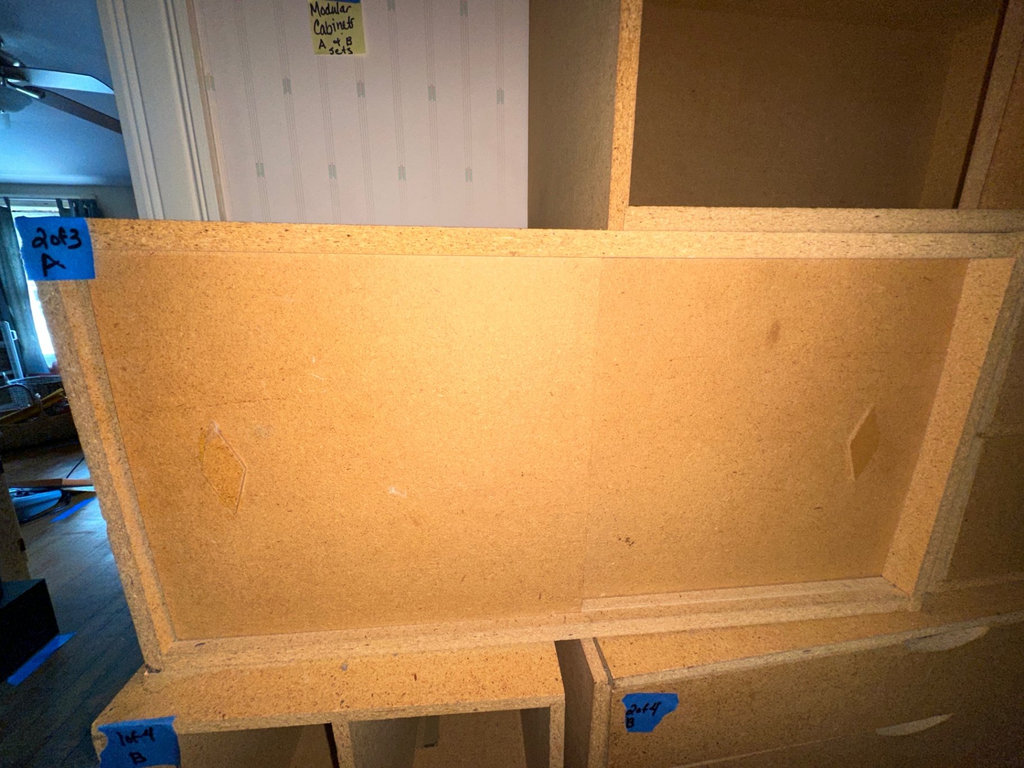 Modular OSB storage cabinet system with drawers and cubbies - image 7 of 8