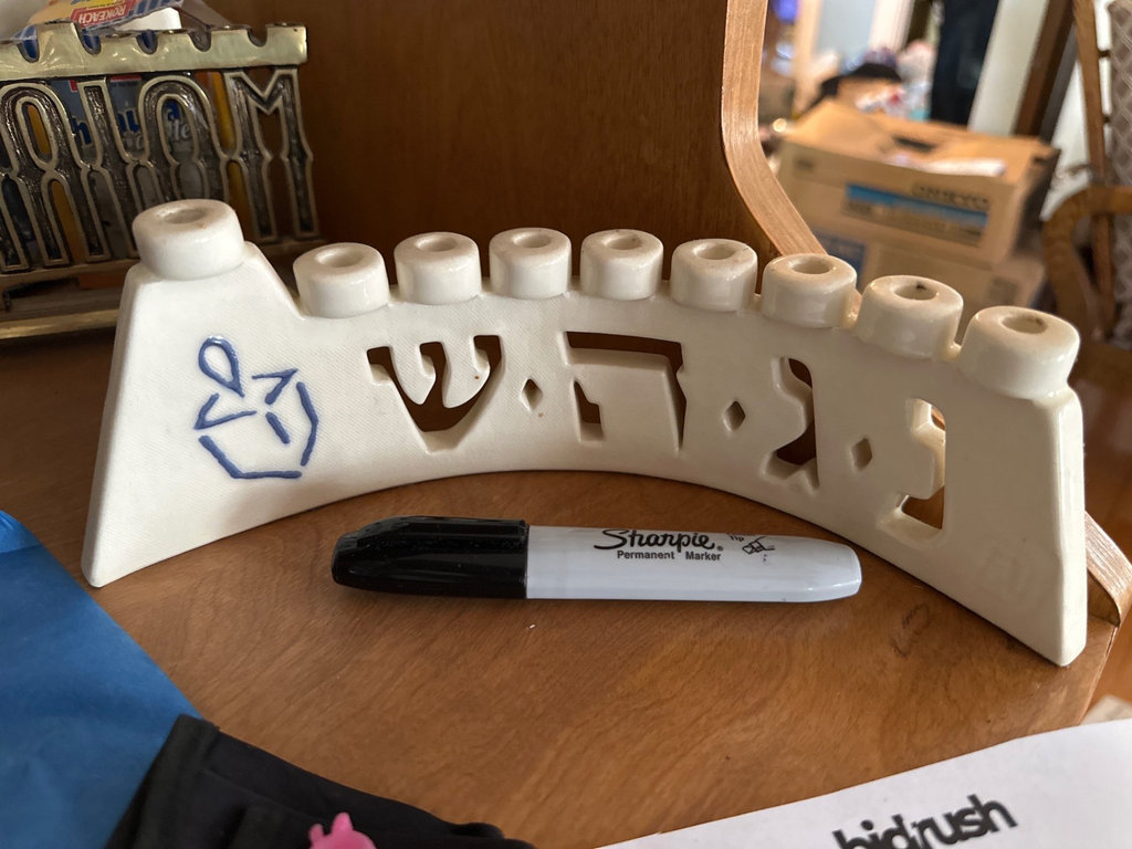 Hanukkah menorah candle holders, candles  - image 5 of 5
