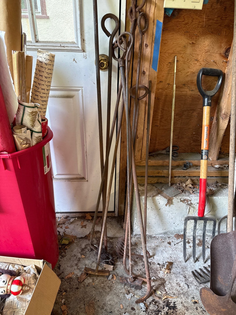 Rusty fireplace and chimney tools - image 2 of 6