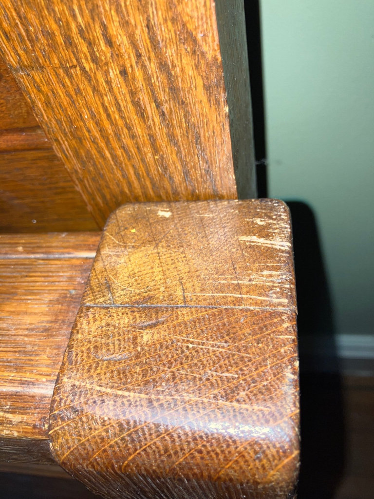 Carved wooden bed headboard with footboard and rails - image 7 of 9
