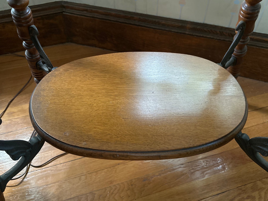 Vintage wooden table with two-tier design - image 7 of 9