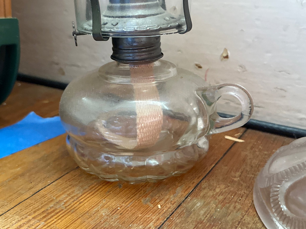 Set of Glass Oil Lamps and Chimneys - image 3 of 6