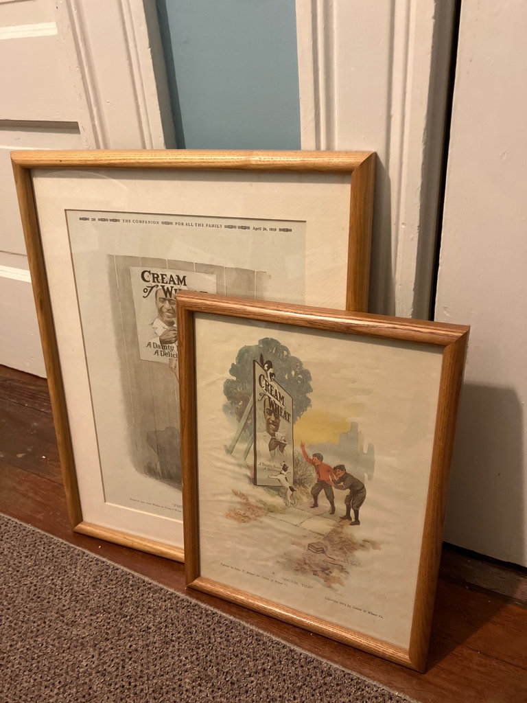 Vintage Cream of Wheat advertising posters in wood frames - image 1 of 8