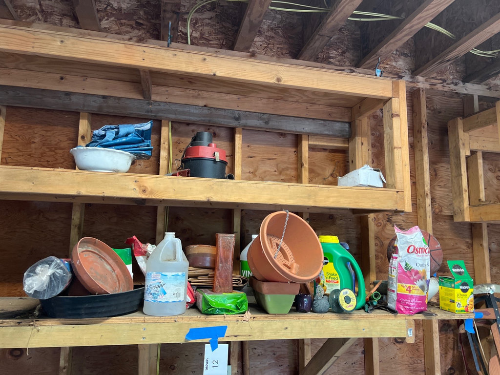 Assorted yard and garden items: planters, plant food, and a basketball - image 2 of 10