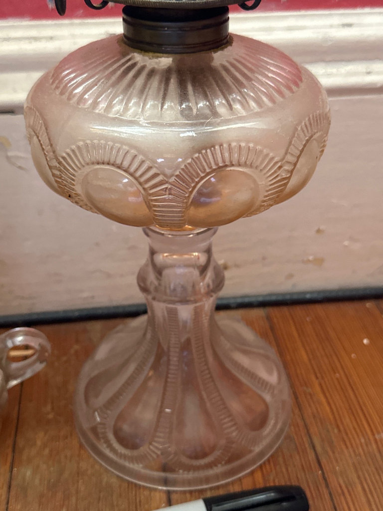 Set of Glass Oil Lamps and Chimneys - image 5 of 6