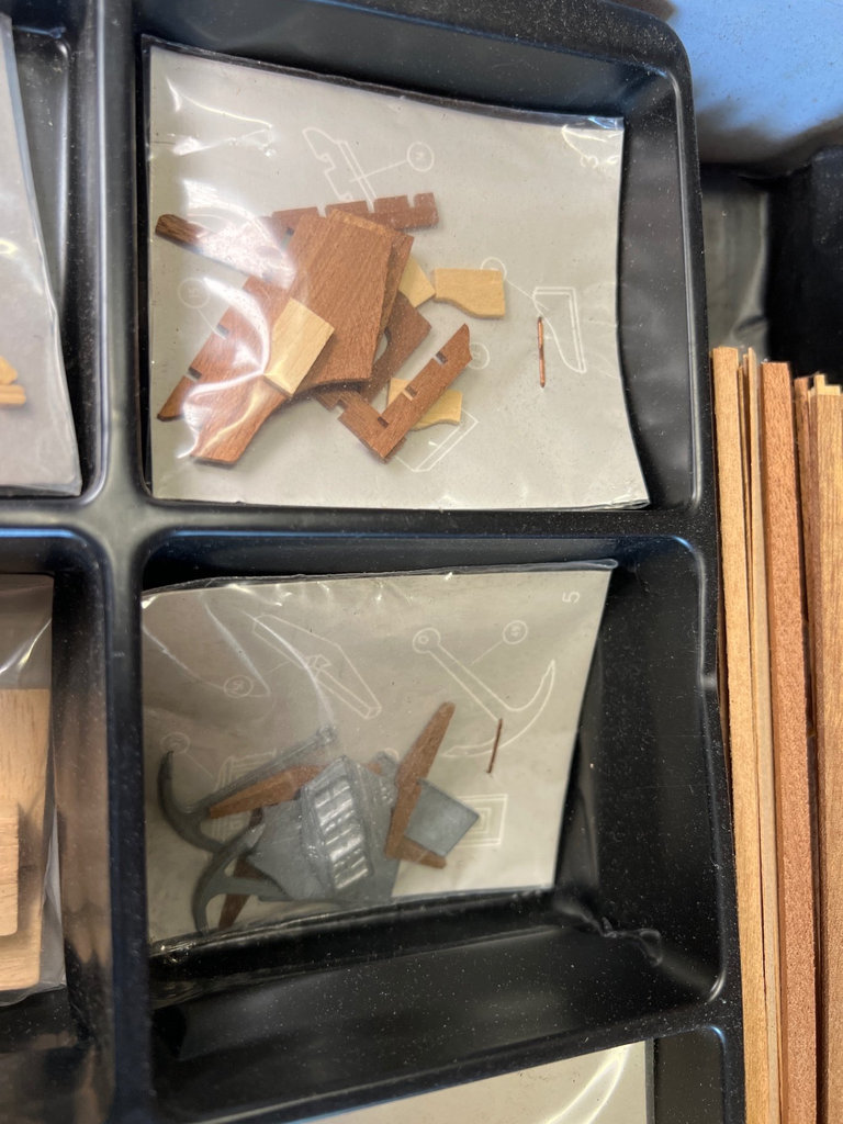 Wooden ship model kit with parts and instructions - image 4 of 4