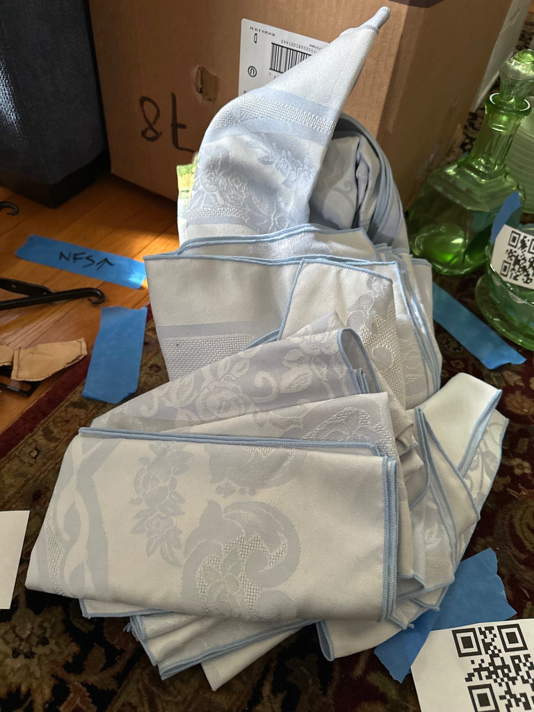 Prima Vera damask table linens, more  - image 1 of 5