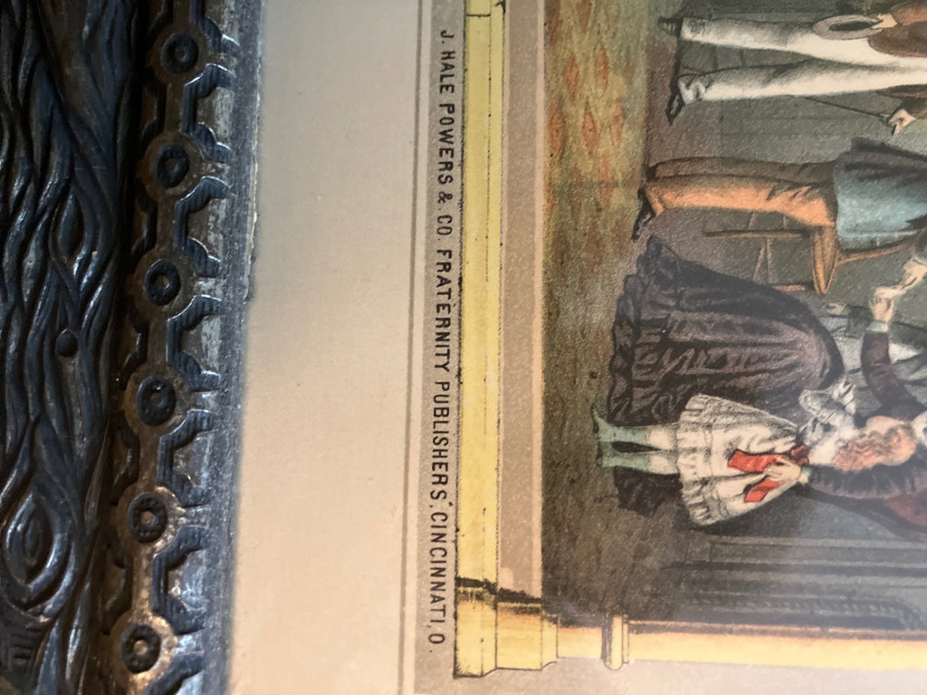 Set of framed art prints including Order United American Mechanics and city street scene - image 7 of 9