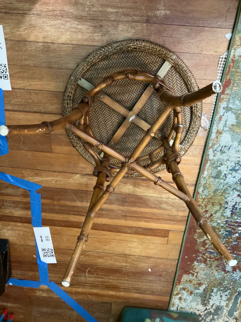 Round Woven Rattan Table - image 3 of 8