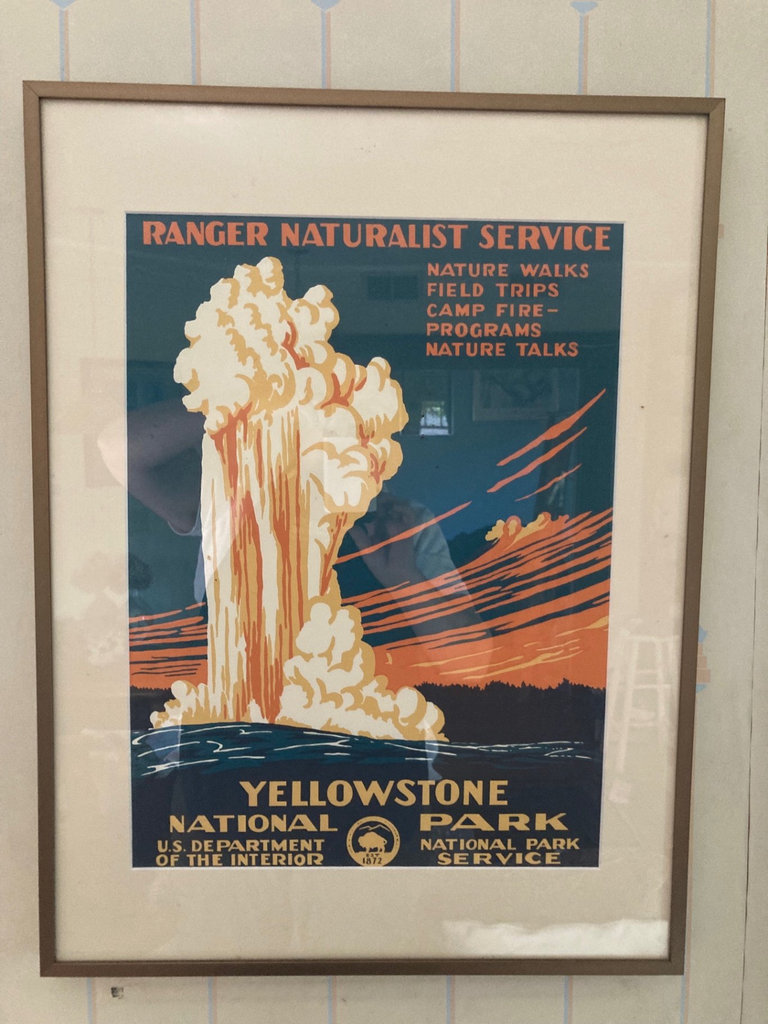 Two framed National Park Service posters: Yellowstone and Mount Rainier - image 1 of 6