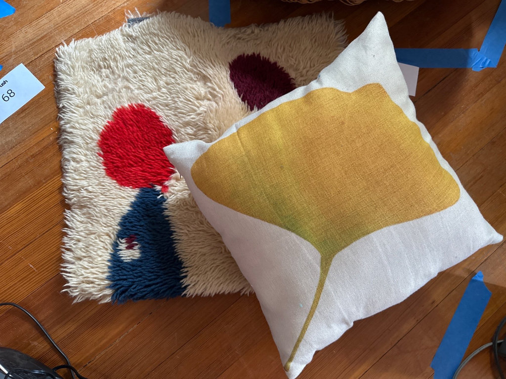 Vintage shaggy area rug, cushion  - image 1 of 6