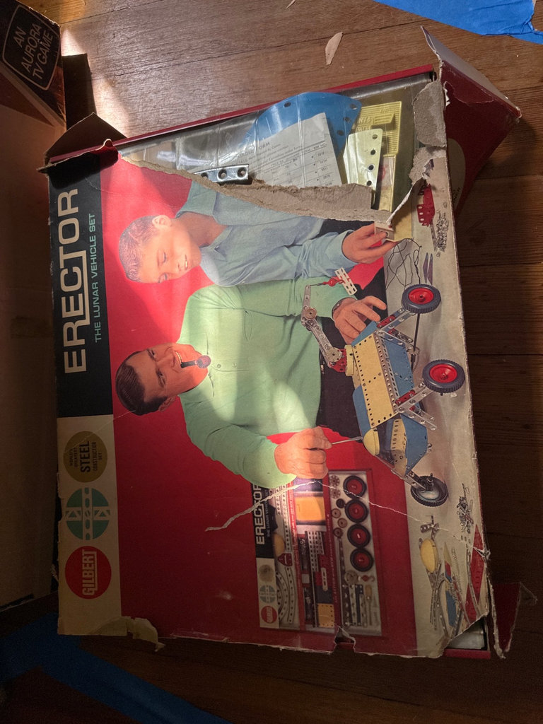 Skittle Pool tabletop game, Erector construction set, and round target game - image 11 of 11