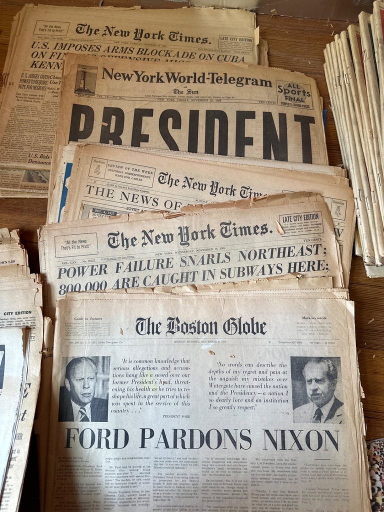 Vintage newspapers and a LIFE Woodstock Special Edition magazine - image 2 of 7