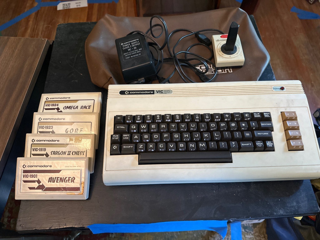 Commodore VIC-20 system with game cartridges and joystick - image 1 of 5