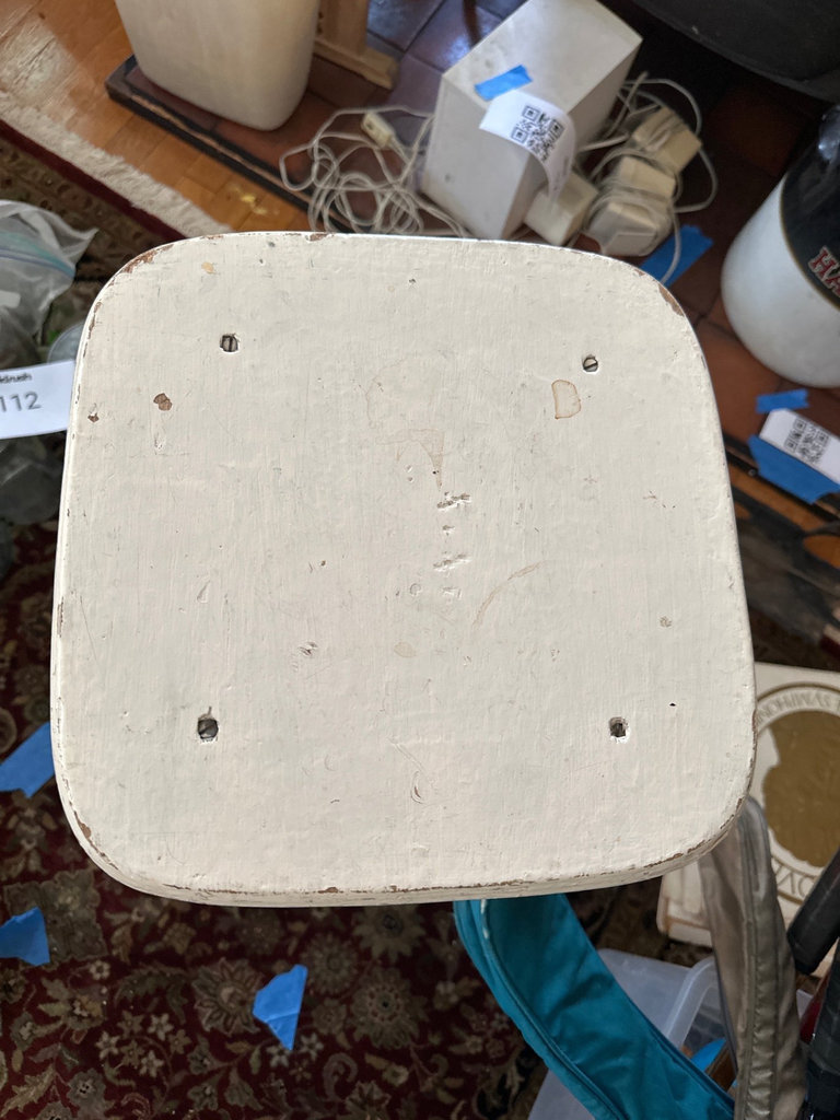 White painted wooden stool - image 4 of 5