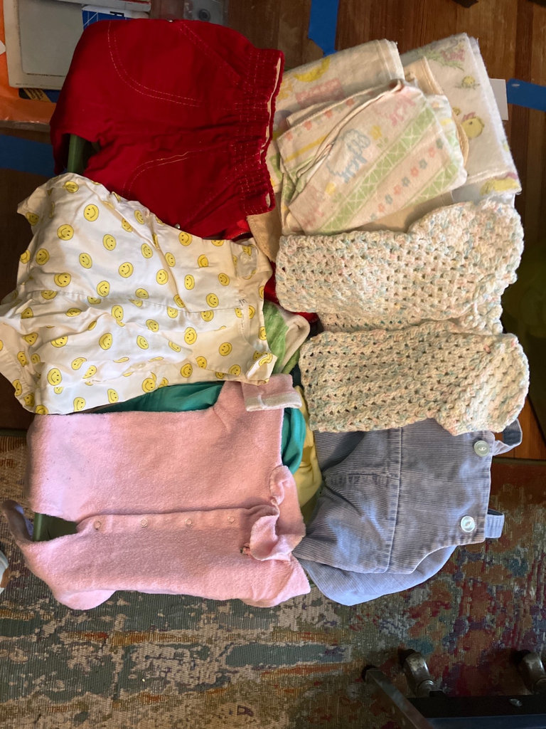 Assorted vintage children’s clothing in storage bins - image 3 of 5