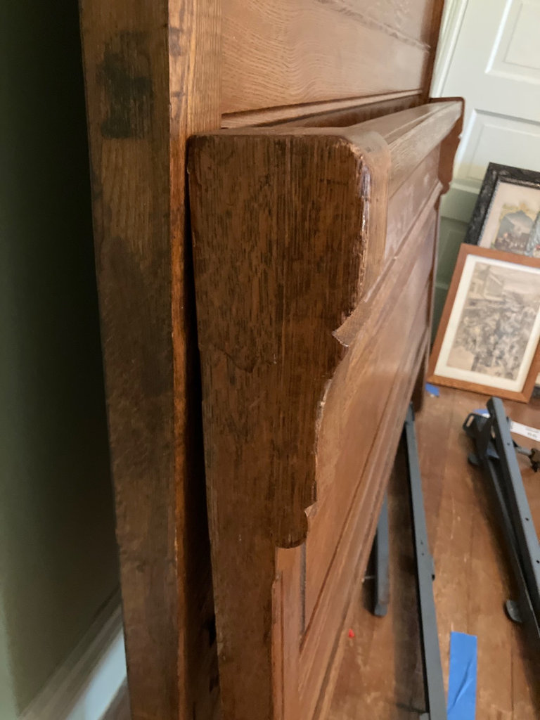 Carved wooden bed headboard with footboard and rails - image 5 of 9
