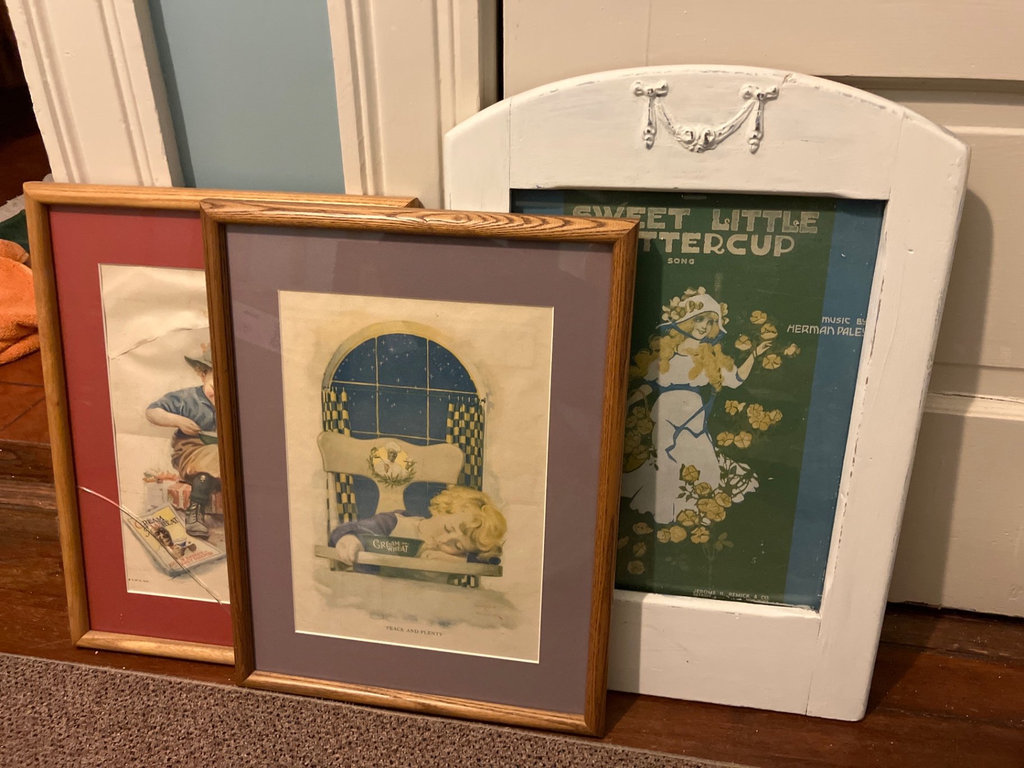 Vintage framed advertising prints - image 1 of 12
