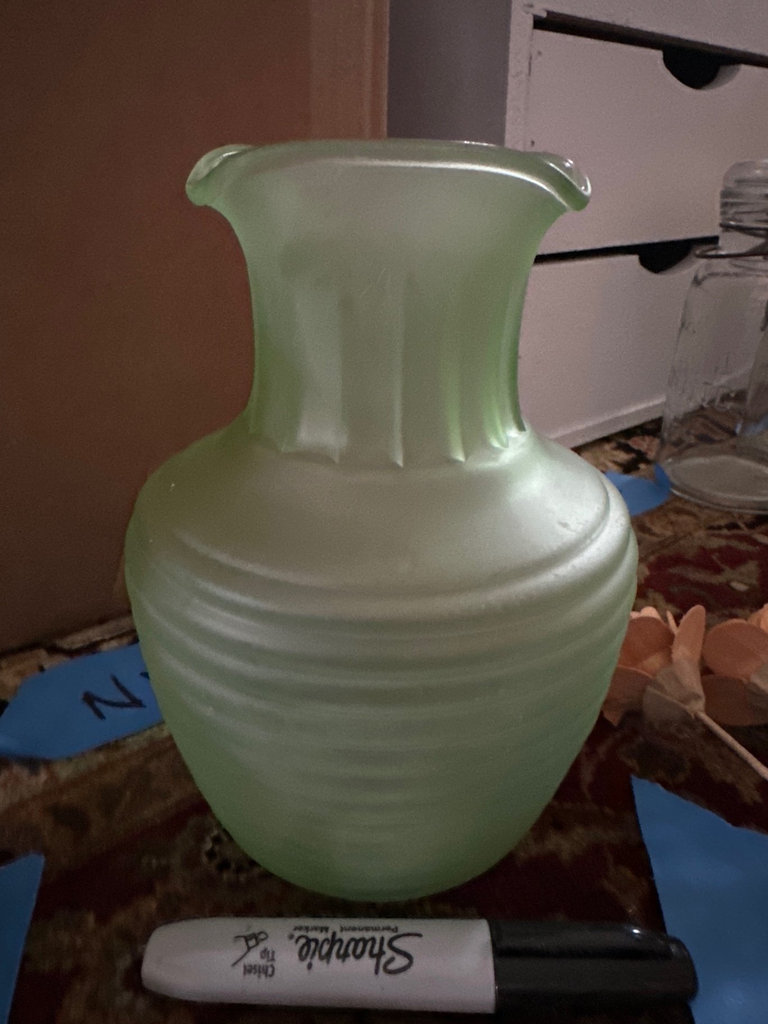 Uranium frosted glass vase, more  - image 5 of 7