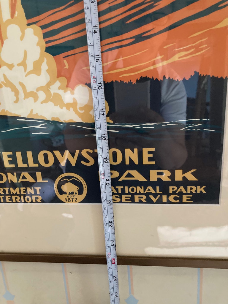 Two framed National Park Service posters: Yellowstone and Mount Rainier - image 4 of 6