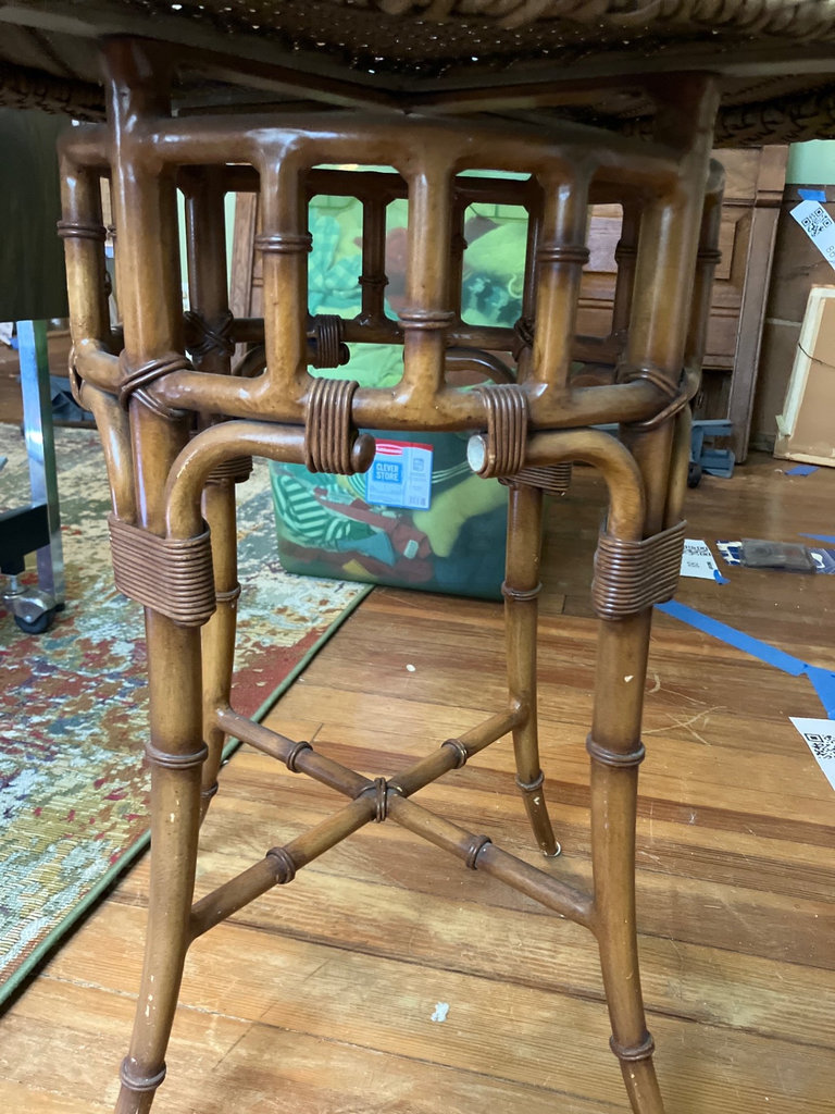 Round Woven Rattan Table - image 4 of 8