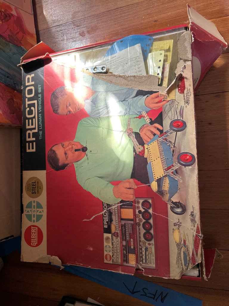 Skittle Pool tabletop game, Erector construction set, and round target game - image 9 of 11