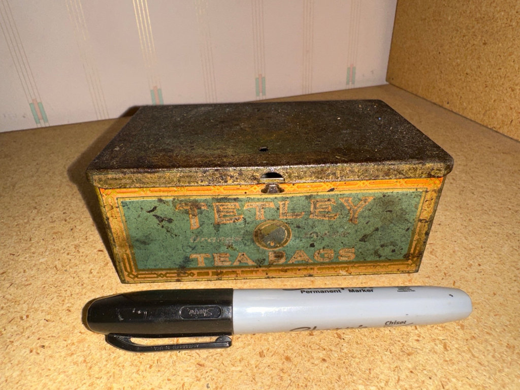Vintage cases, wooden box, and assorted advertising items - image 4 of 9