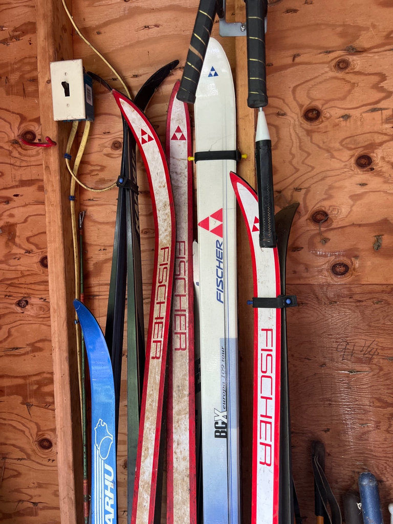 Ski equipment with poles and assorted outdoor gear - image 5 of 6