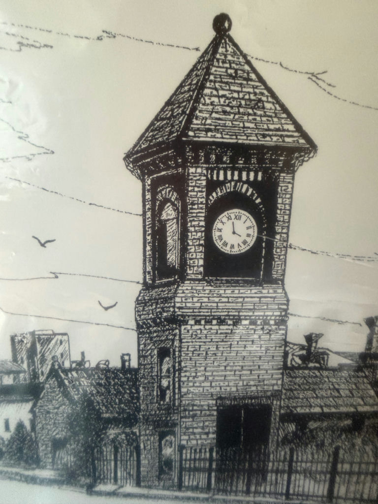 Signed LE Print Cranston Print Works Clock Tower in Webster, MA - image 3 of 11