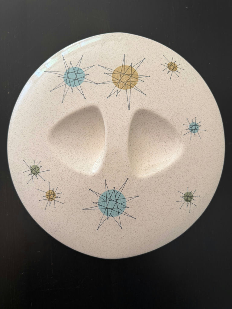 Franciscan Atomic Starburst MCM Covered Serving Bowl and Divided Dish - image 3 of 9