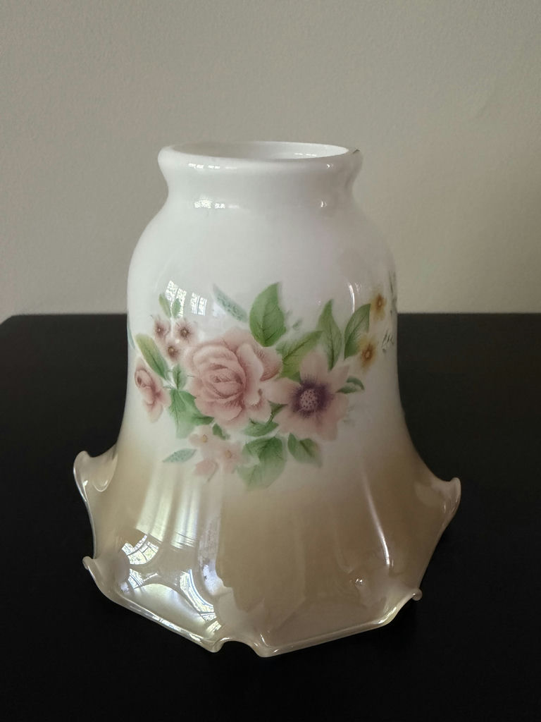 Three Vintage Glass Hand Painted Light Shades - image 2 of 5
