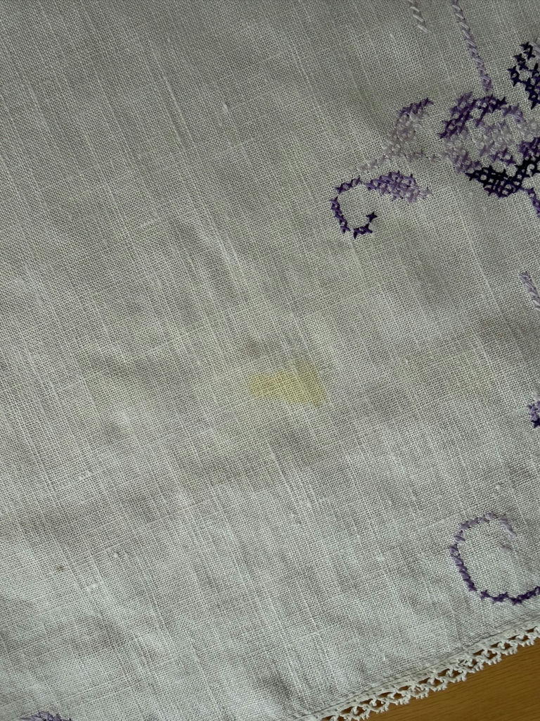 Vintage Embroidered Linen - Purple - image 3 of 9