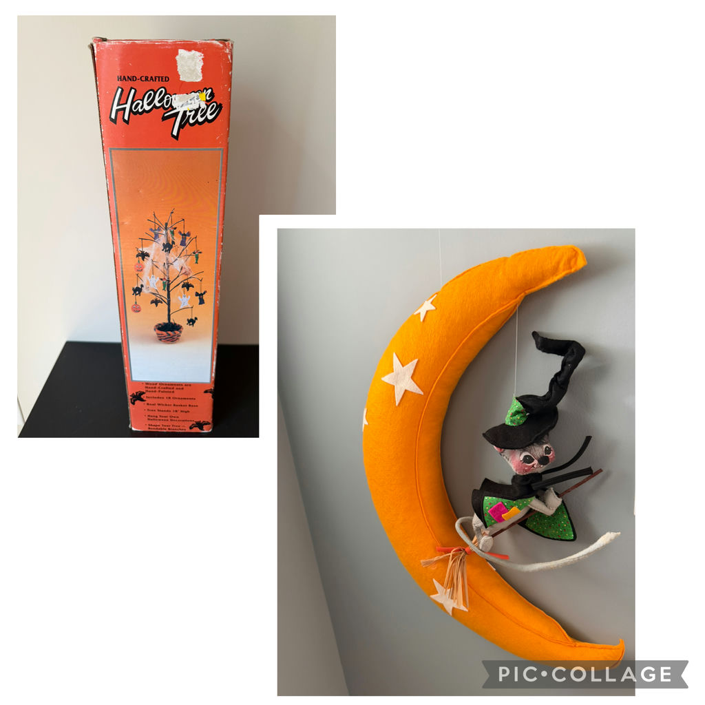 Vintage Annalee Witch with Moon & Halloween Tree - image 1 of 23