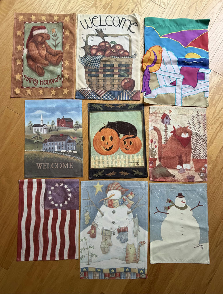 Garden Flags - Group Of 9 - image 1 of 10